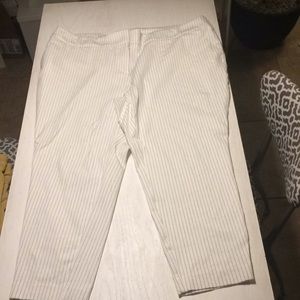 LOFT Plus Marissa Skinny Crop Pants Pinstripe 20